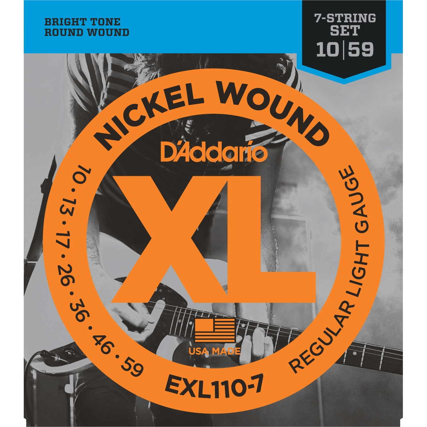 D'addario EXL110-7 Nickel Wound Set 7 Telli Elektro Gitar Teli (10-59)