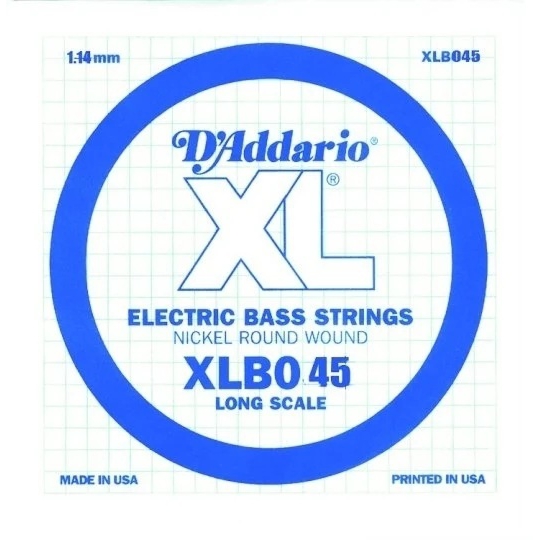 D'addario XLB045 Nickel Wound Long Scale Tek Bas Gitar Teli (.045)