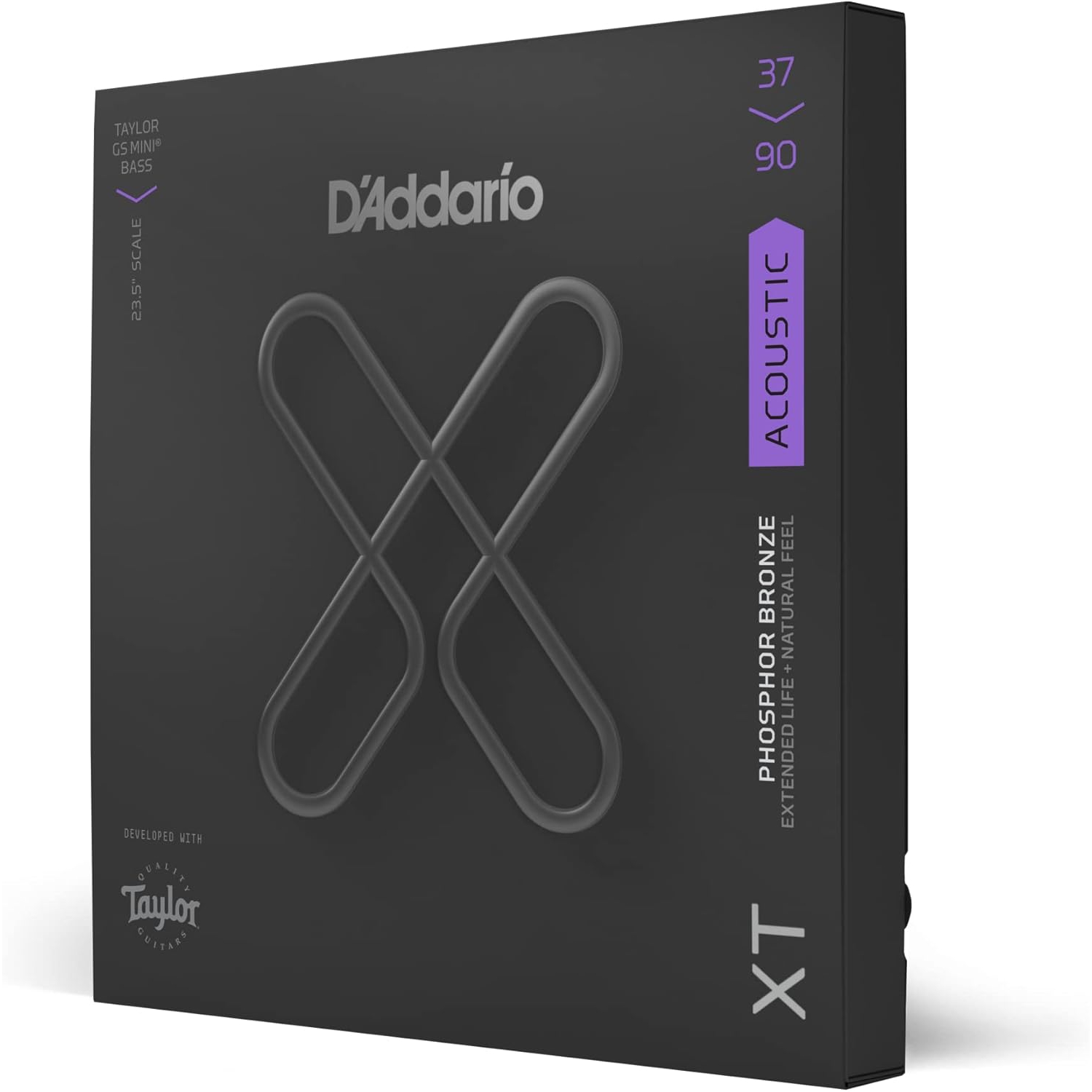 D'Addario XTB3790GS XT Taylor GS Mini Coated Phosphor Bronze Custom Light Akustik Bas Gitar Teli (.037-.090)