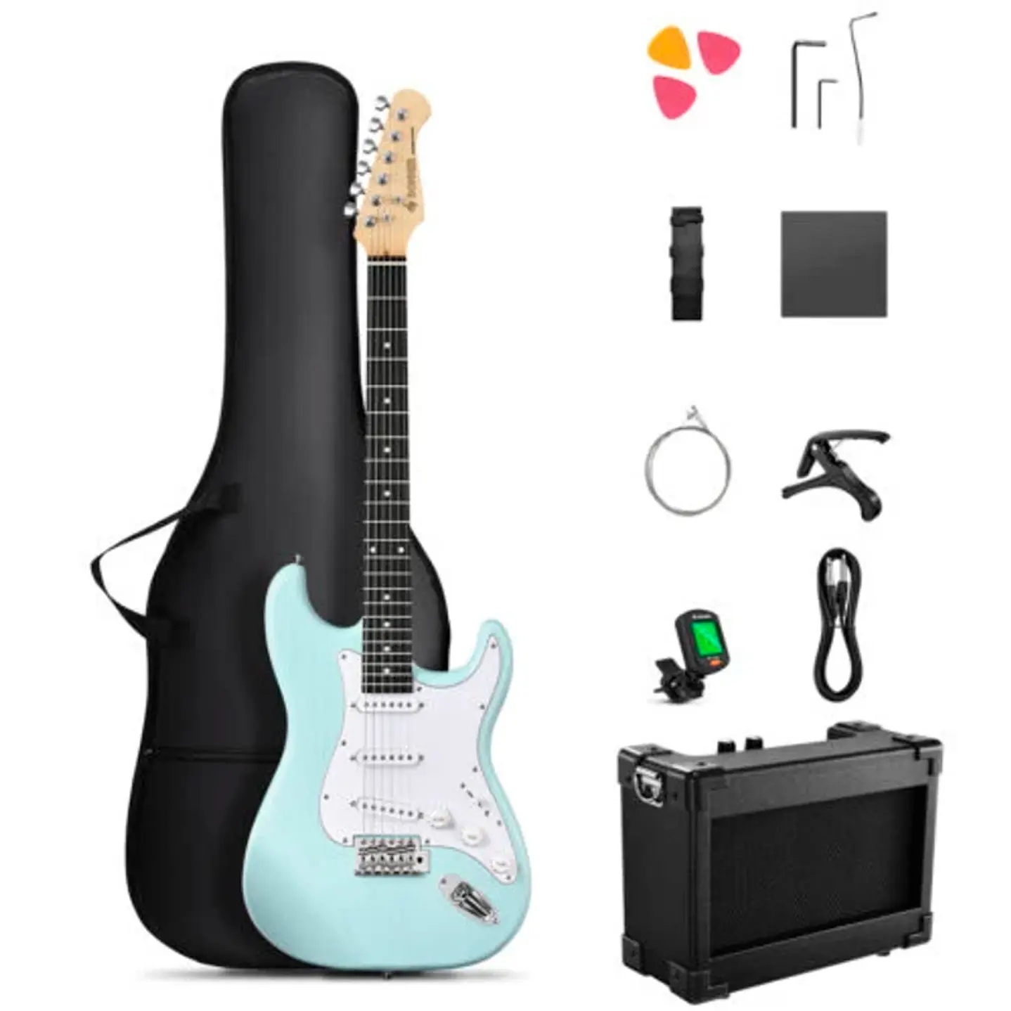 Donner DST-80 ST Elektro Gitar Seti (Surf Green)