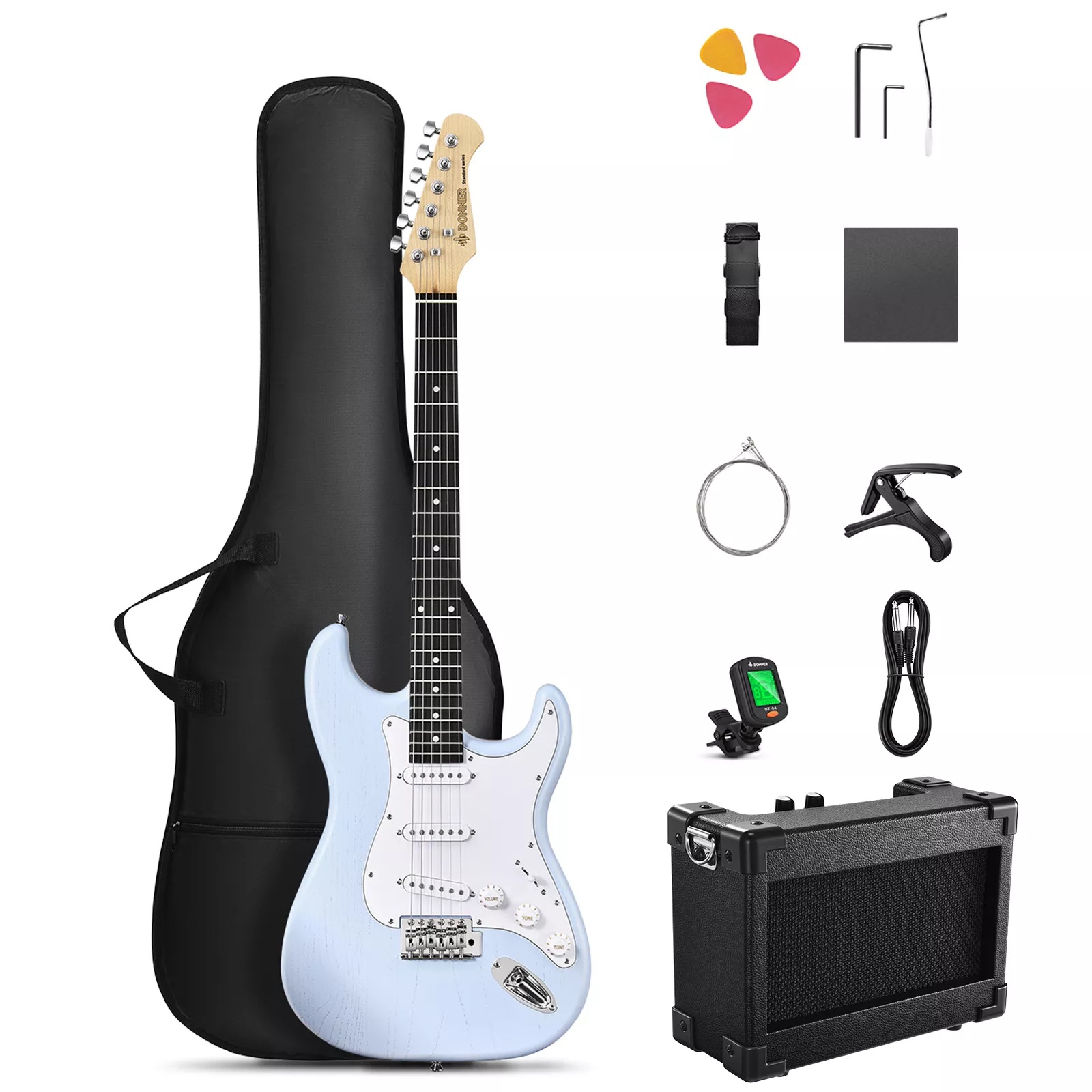 Donner DST-80 ST Elektro Gitar Seti (Sonic Blue)