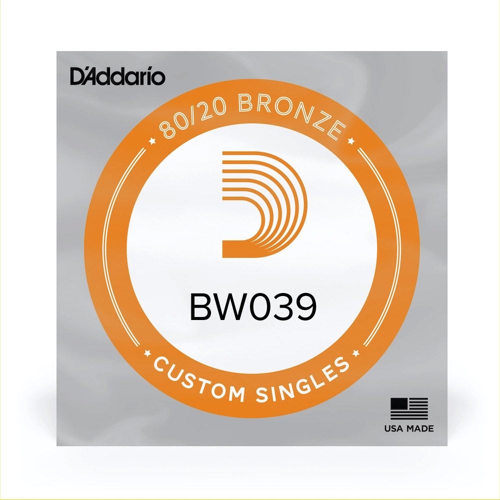 D'addario BW039 80/20 Bronze Wound Tek Akustik Gitar Teli (.039)