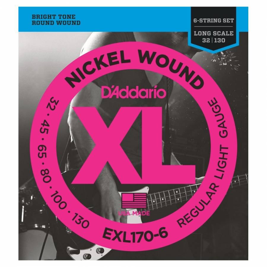 D'Addario EXL170-6 Long Scale 6 Telli Bas Gitar Teli (32-130)