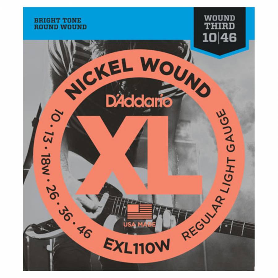 D'Addario EXL110W 3RD Wound Elektro Gitar Teli (10-46)