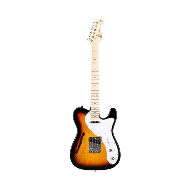SX STL/ASH/3TS Semi Hollow Body Telecaster Elektro Gitar (Sunburst)