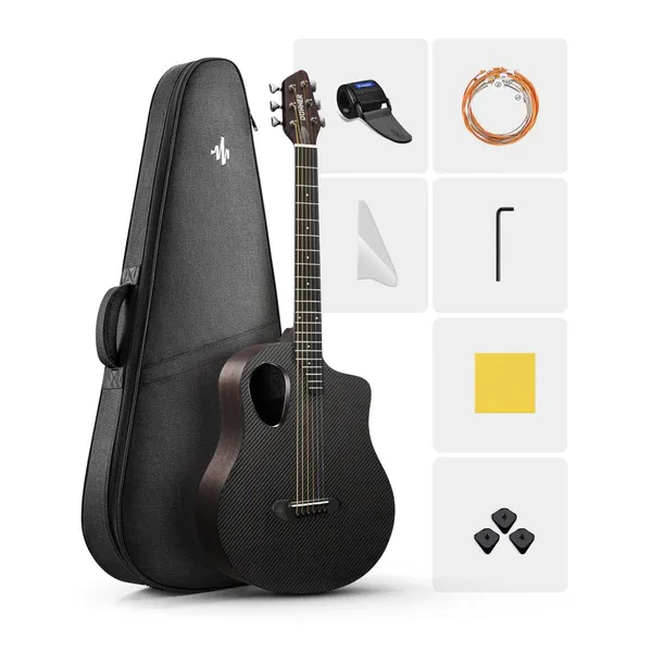 Donner RISING-G1 Carbon Fiber Akustik Gitar Seti (Mat Kahverengi)