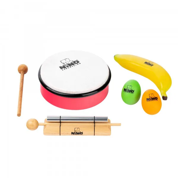 Nino NINOSET8 Kids Mixed Rhythm Set (Banana,2 Egg-shaker, Hand Drum, Tone Barup)