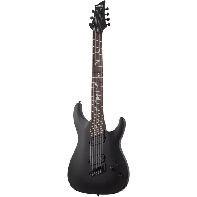 Schecter Damien-7 Multiscale 7 Telli Elelktro Gitar (Mat Siyah)