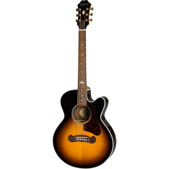 Epiphone J-200 EC Studio Parlor Akustik Gitar (Vintage Sunburst)