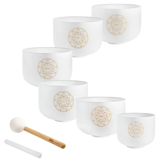Meinl Sonic Energy 6-Parça Solfeggio Crystal Singing Bowl Set