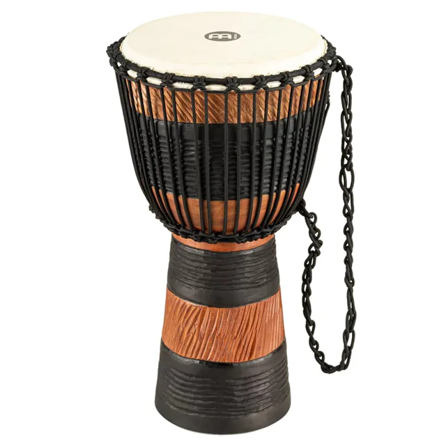 Meinl ADJ3-M+BAG African Style Rope Tuned Series Medium 10" Djembe (Brown/Black)