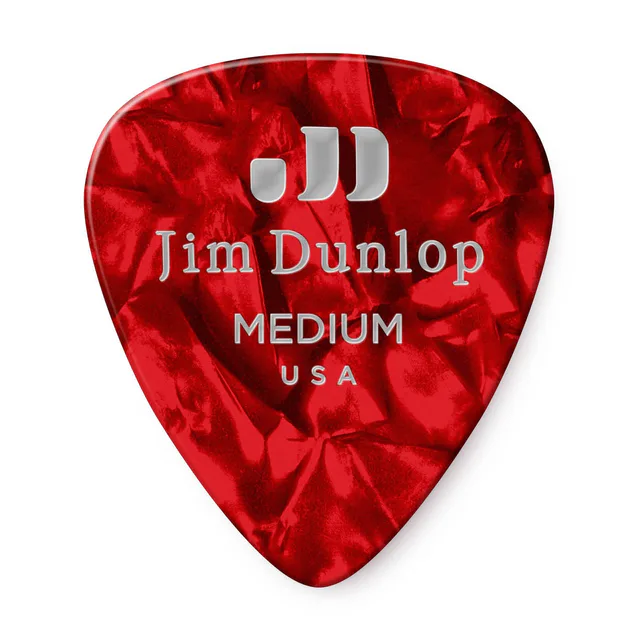 Jim Dunlop 483R09MD Celluloid Red Pearloid Pena (Medium)