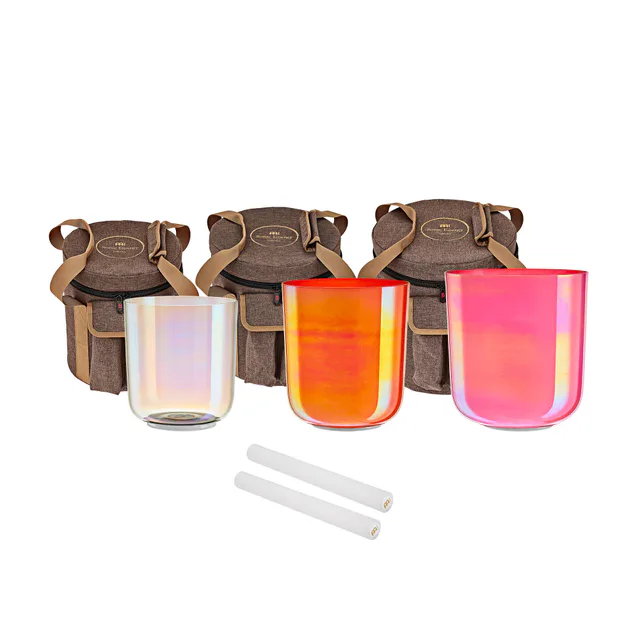 Meinl Sonic Energy 3-Parça Essence Crystal Singing Bowl Set (E4 / C4 / G3, 440 Hz)