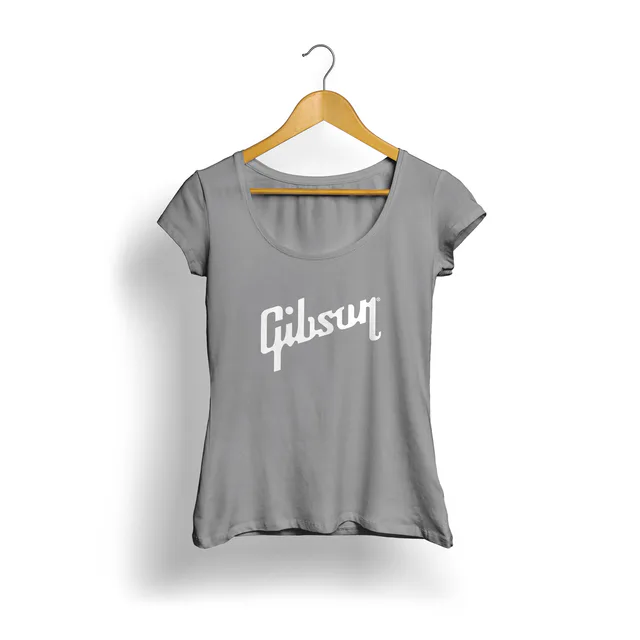 Gibson Logo Kadın T-Shirt (Gri)