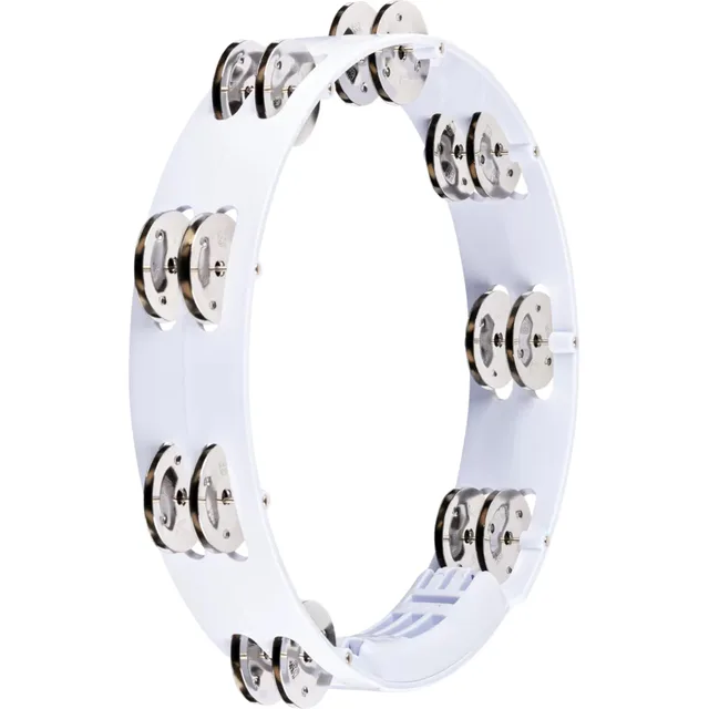 Meinl HTT10WH Stainless Steel Jingle 2-rows 10" Tour Tamburin (Beyaz)