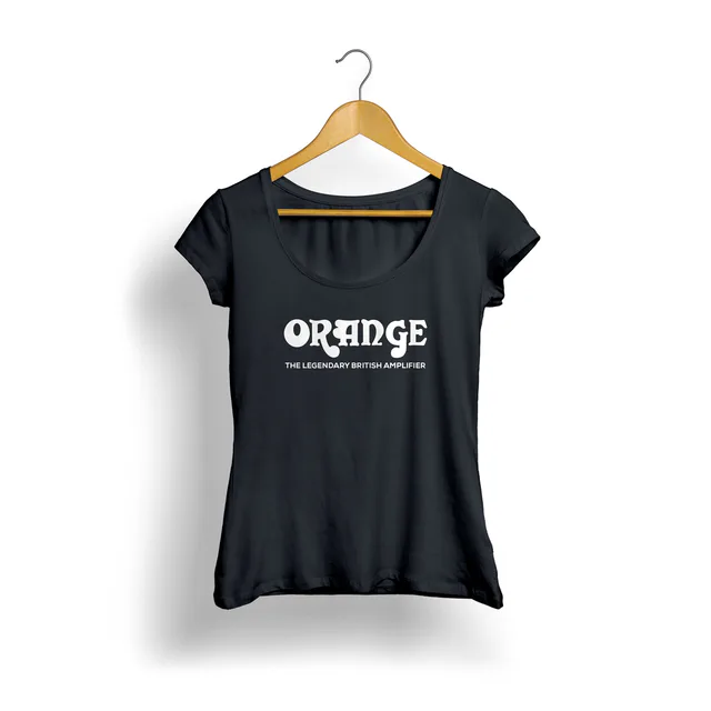 Orange Logo Kadın T-Shirt (Siyah)