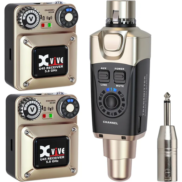 Xvive XV-U45R2 2 Alıcı + 1 Vericili Kablosuz In-Ear Monitör Sistemi